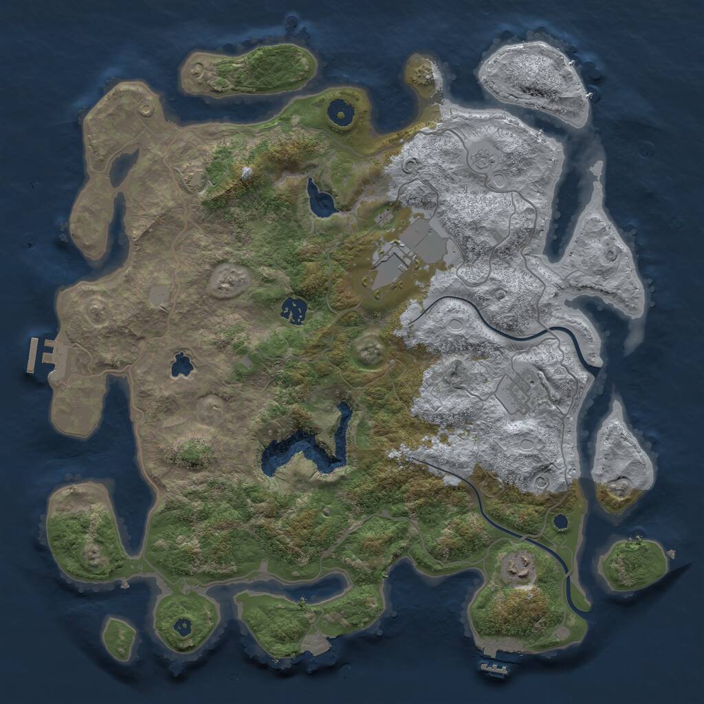 Rust Map: Procedural Map, Size: 4000, Seed: 1519512025, 10 Monuments