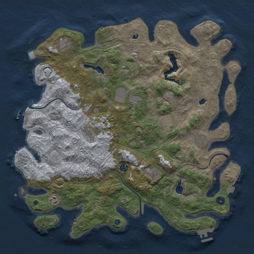 Rust Map: Procedural Map, Size: 4500, Seed: 5984035, 16 Monuments