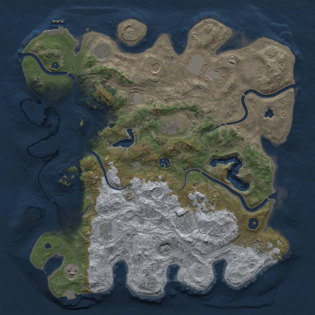 Rust Map: Procedural Map, Size: 4250, Seed: 2014357264, 16 Monuments