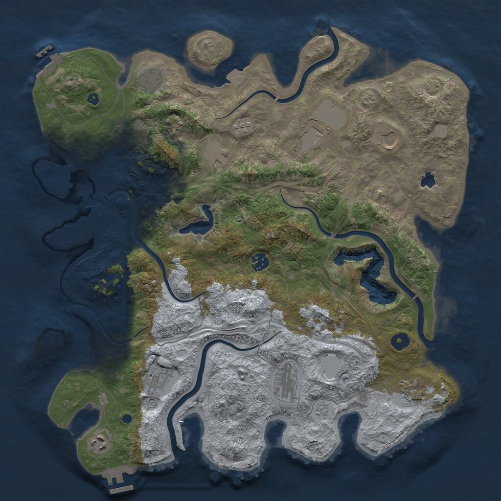 Rust Map: Procedural Map, Size: 4250, Seed: 2014357264, 16 Monuments