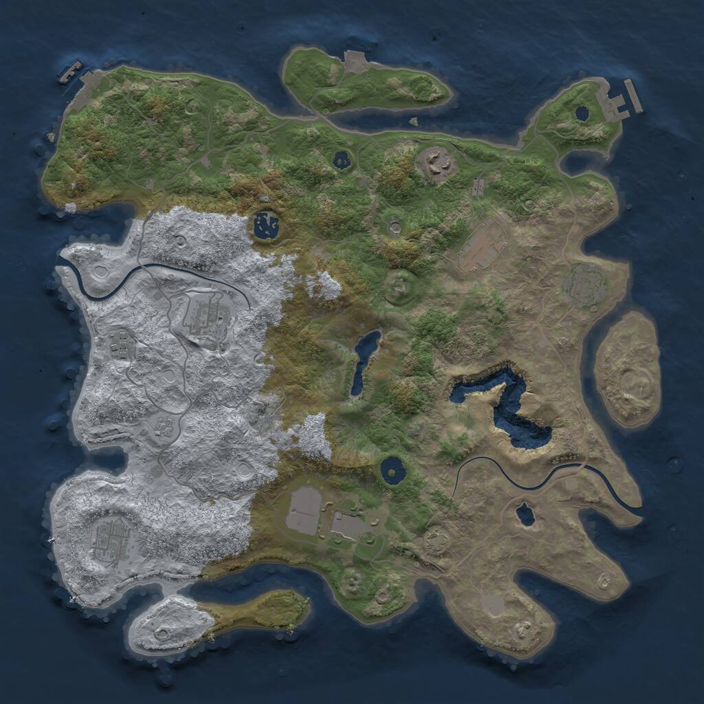 Rust Map: Procedural Map, Size: 4000, Seed: 1638462235, 14 Monuments