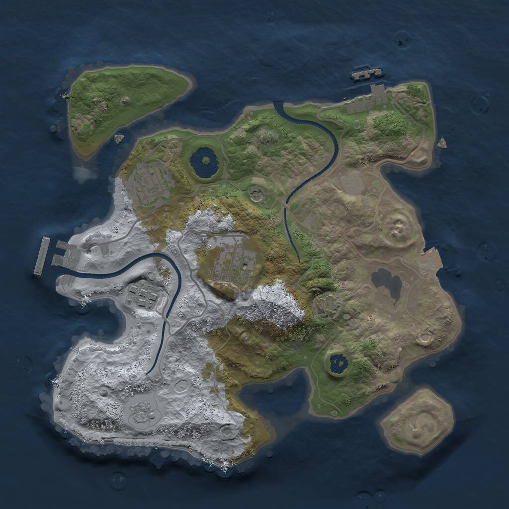 Rust Map: Procedural Map, Size: 2650, Seed: 694949, 9 Monuments