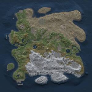 Thumbnail Rust Map: Procedural Map, Size: 3500, Seed: 2037945564, 15 Monuments