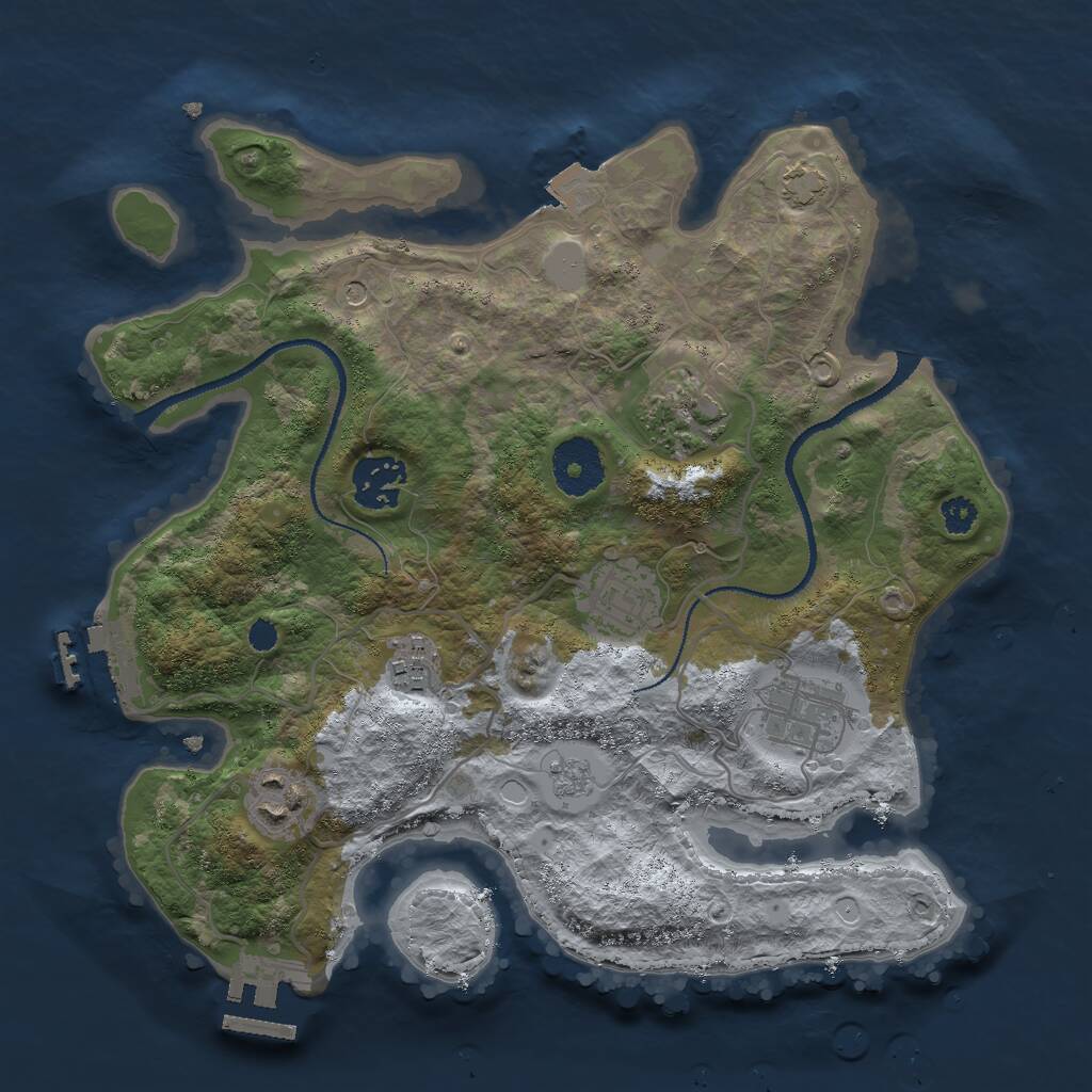 Rust Map: Procedural Map, Size: 3000, Seed: 868003147, 12 Monuments