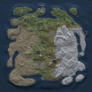 Thumbnail Rust Map: Procedural Map, Size: 3700, Seed: 2009129393, 15 Monuments