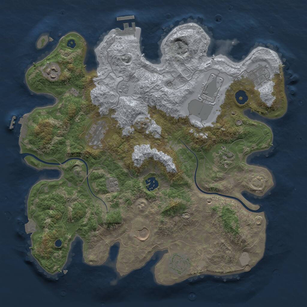 Rust Map: Procedural Map, Size: 3500, Seed: 182289995, 15 Monuments