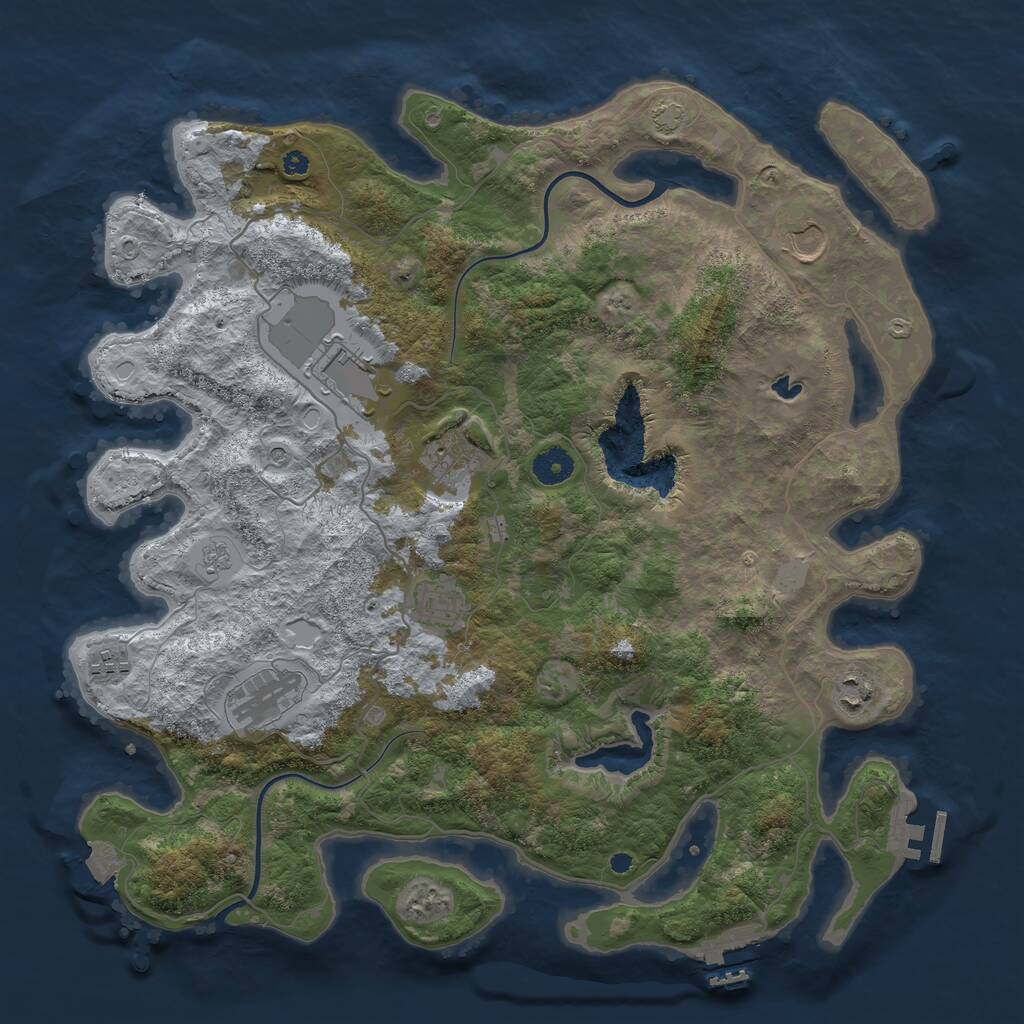 Rust Map: Procedural Map, Size: 4000, Seed: 448128450, 13 Monuments