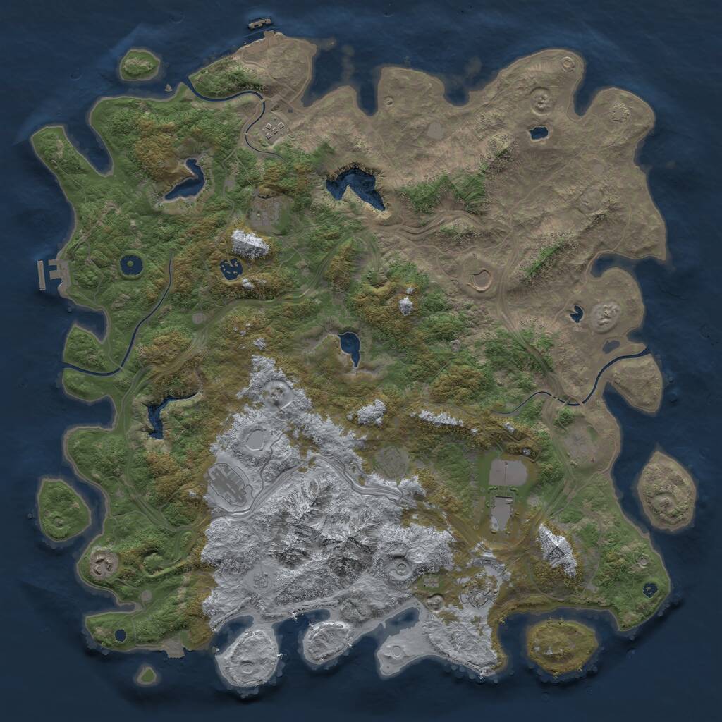 Rust Map: Procedural Map, Size: 5000, Seed: 72492671, 16 Monuments