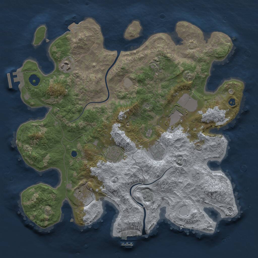 Rust Map: Procedural Map, Size: 3500, Seed: 28952, 13 Monuments
