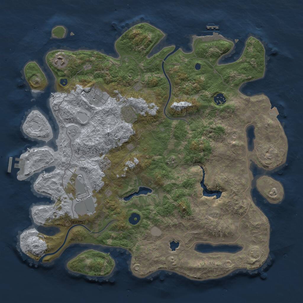 Rust Map: Procedural Map, Size: 4000, Seed: 551222049, 12 Monuments
