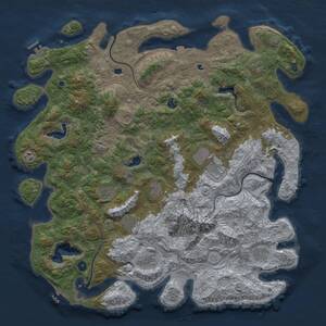 Thumbnail Rust Map: Procedural Map, Size: 5000, Seed: 20297825, 17 Monuments