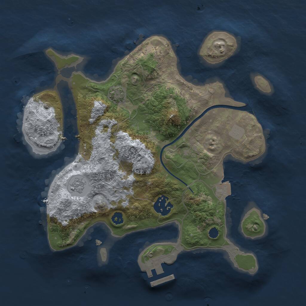 Rust Map: Procedural Map, Size: 2500, Seed: 26051978, 5 Monuments