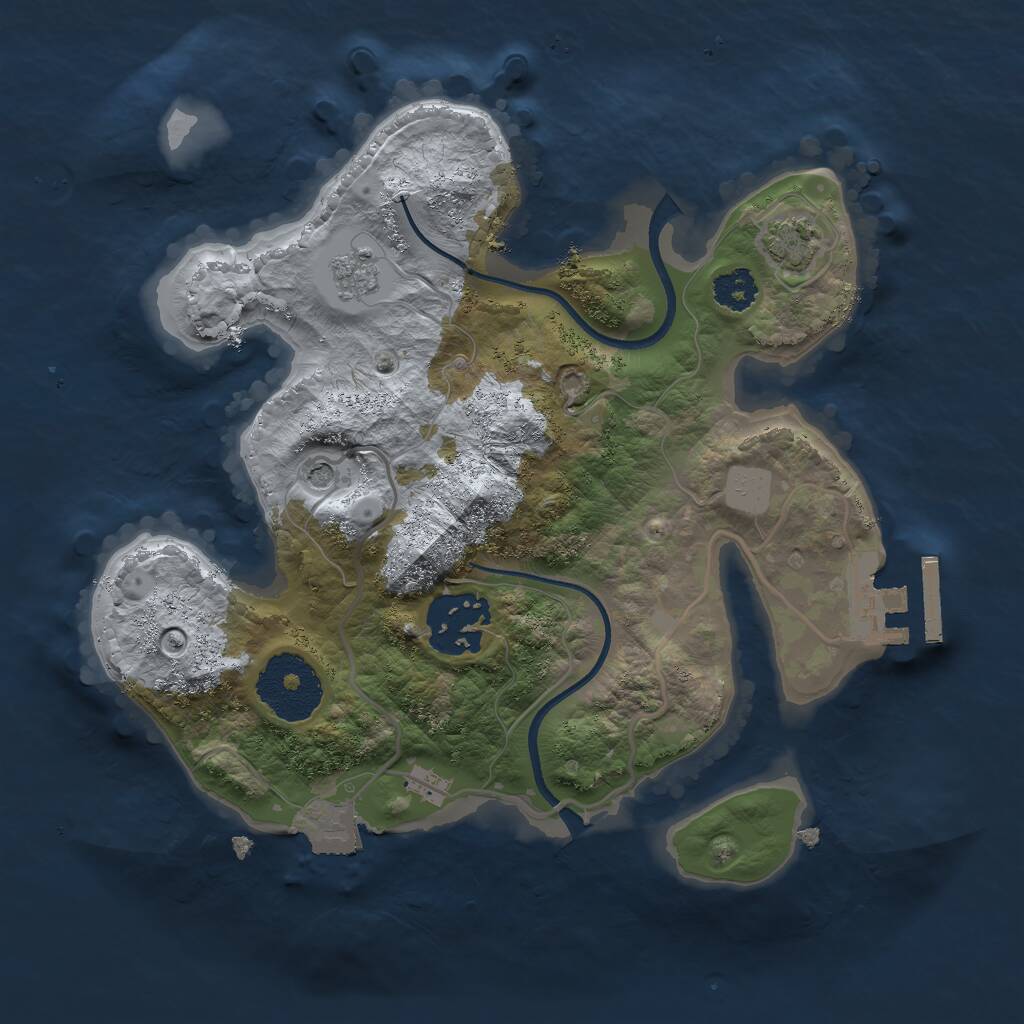 Rust Map: Procedural Map, Size: 2400, Seed: 7948, 6 Monuments