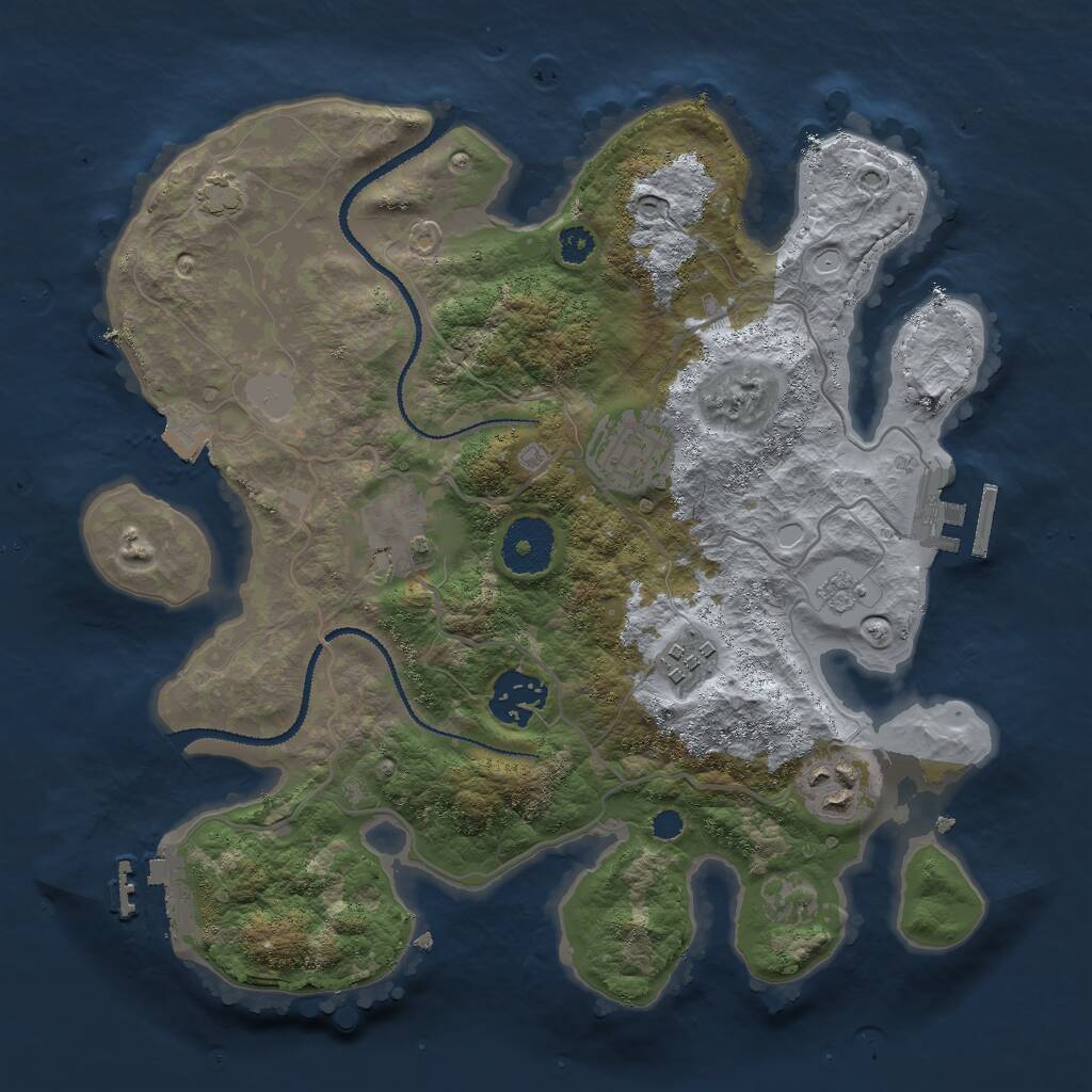 Rust Map: Procedural Map, Size: 3000, Seed: 773362683, 10 Monuments