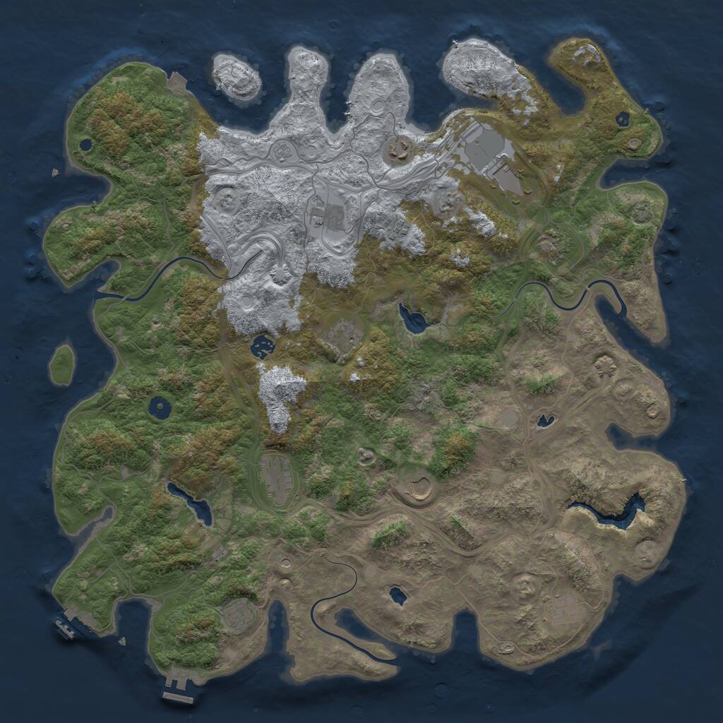 Rust Map: Procedural Map, Size: 4800, Seed: 914837233, 17 Monuments