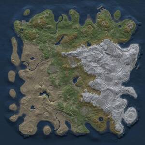 Thumbnail Rust Map: Procedural Map, Size: 4500, Seed: 1838780951, 16 Monuments