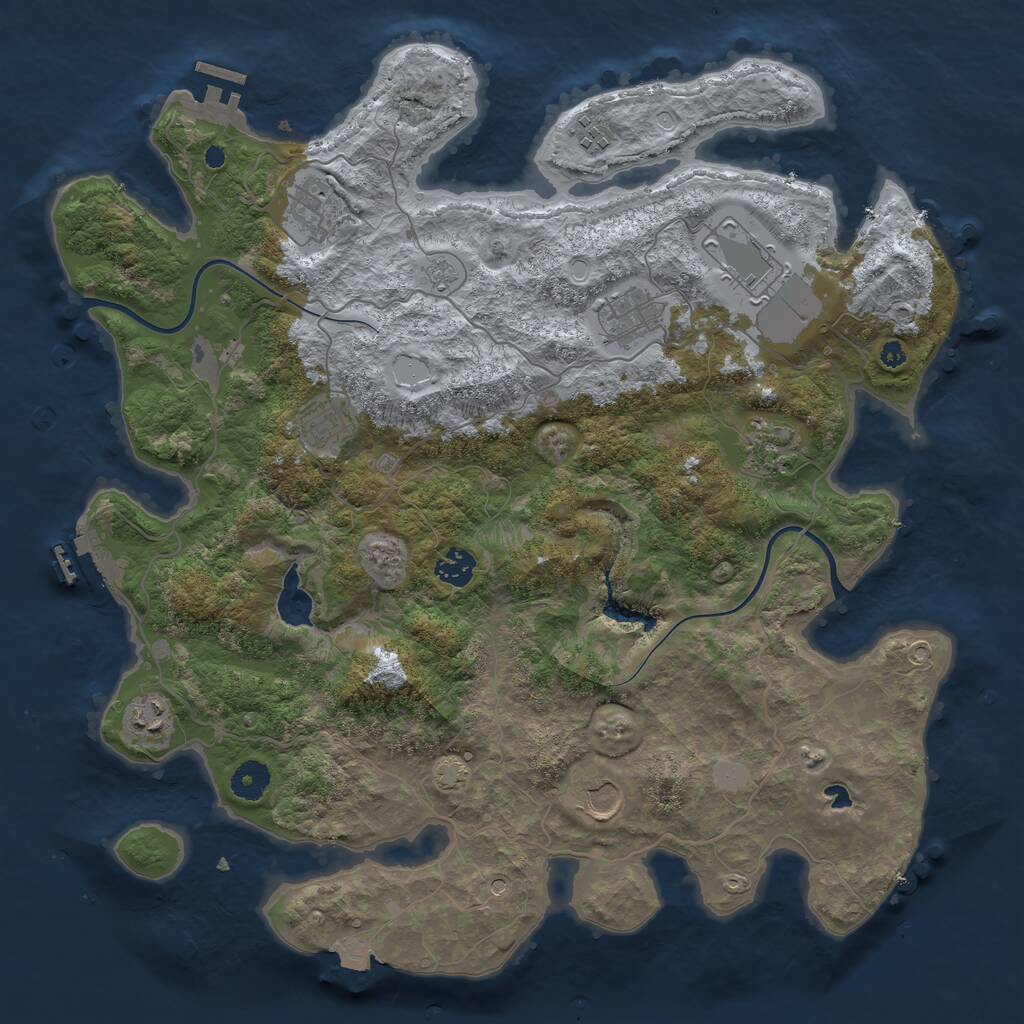 Rust Map: Procedural Map, Size: 4000, Seed: 1634404910, 15 Monuments