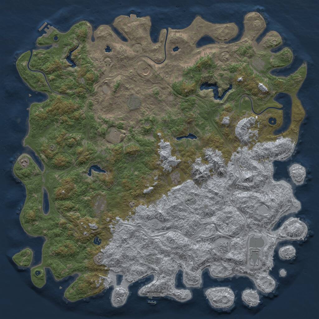 Rust Map: Procedural Map, Size: 6000, Seed: 1615051852, 17 Monuments