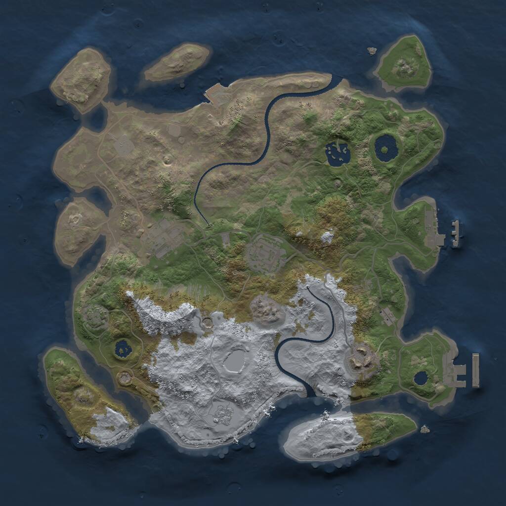 Rust Map: Procedural Map, Size: 3000, Seed: 2013810544, 10 Monuments