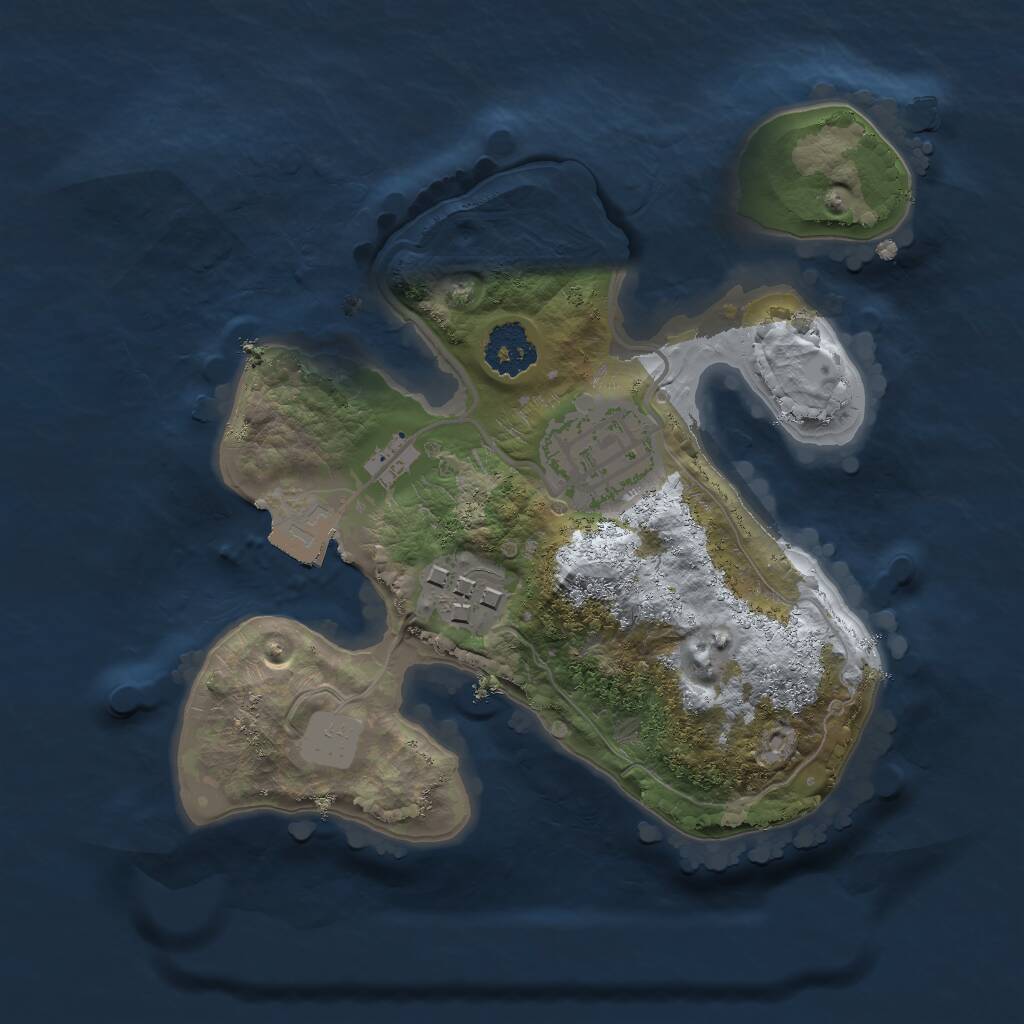 Rust Map: Procedural Map, Size: 2000, Seed: 13926242, 3 Monuments