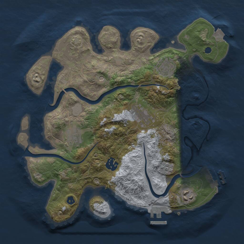 Rust Map: Procedural Map, Size: 3000, Seed: 943835587, 11 Monuments