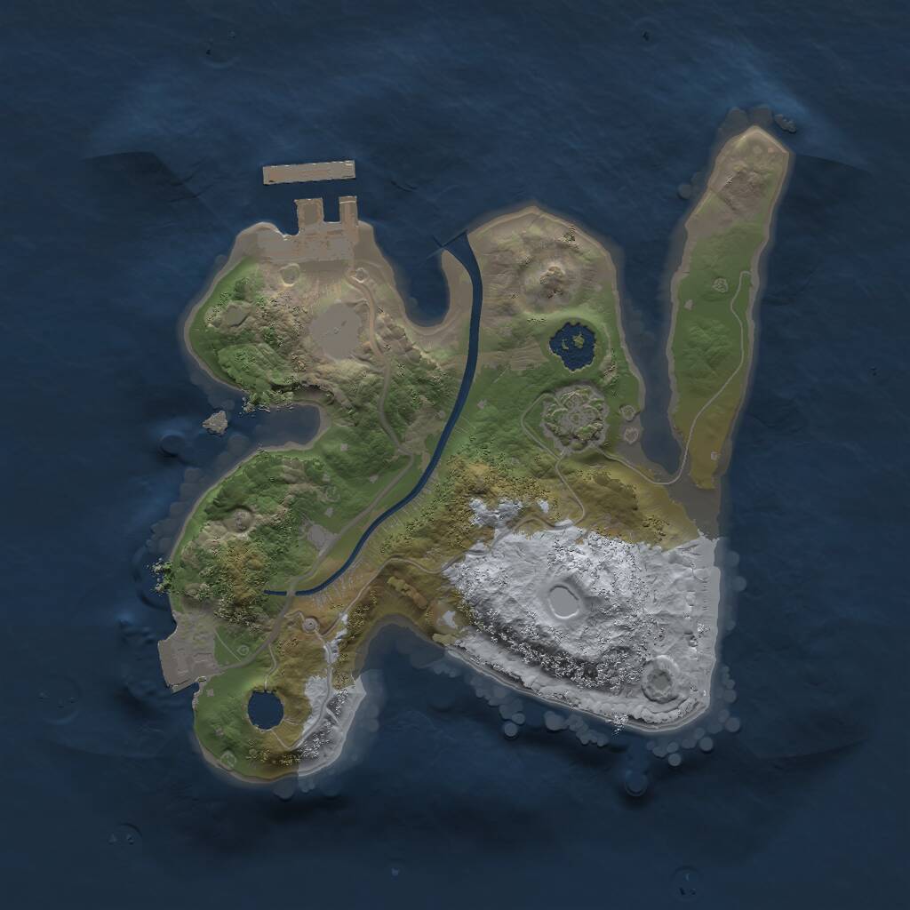 Rust Map: Procedural Map, Size: 2000, Seed: 2102123618, 3 Monuments