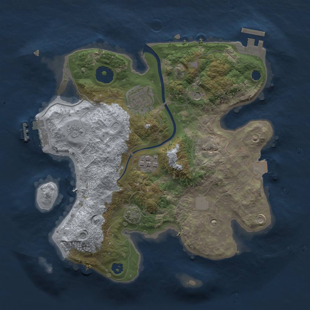 Rust Map: Procedural Map, Size: 2650, Seed: 6874523, 8 Monuments