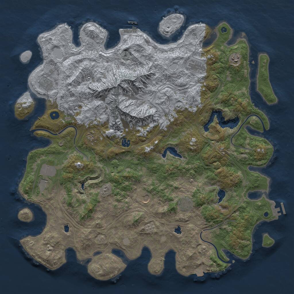 Rust Map: Procedural Map, Size: 5000, Seed: 1074090787, 15 Monuments