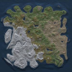 Thumbnail Rust Map: Procedural Map, Size: 4500, Seed: 592468857, 17 Monuments