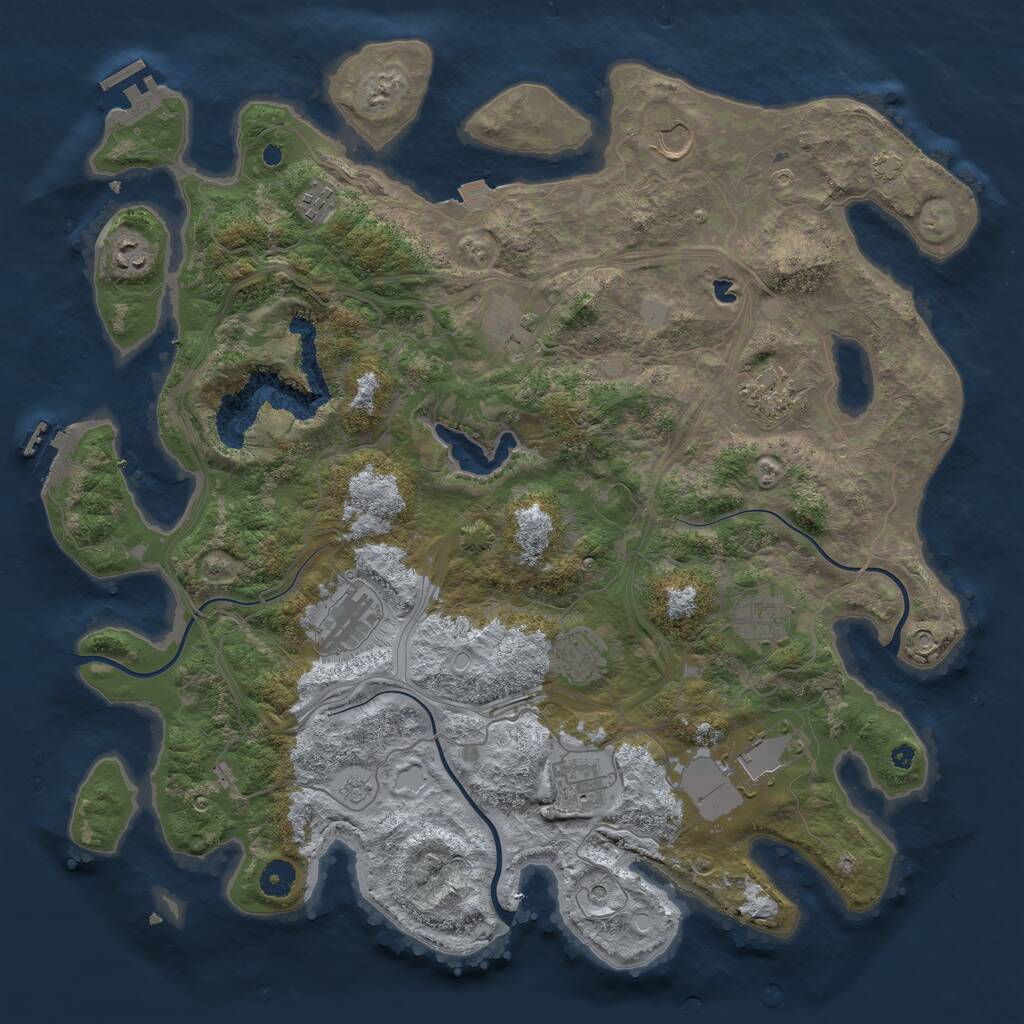 Rust Map: Procedural Map, Size: 4250, Seed: 681702488, 16 Monuments