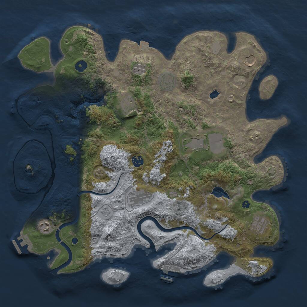Rust Map: Procedural Map, Size: 4000, Seed: 548571865, 15 Monuments