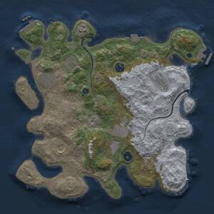 Thumbnail Rust Map: Procedural Map, Size: 3500, Seed: 93247245, 13 Monuments