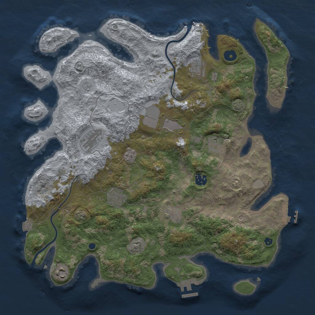 Rust Map: Procedural Map, Size: 3900, Seed: 324234324, 15 Monuments