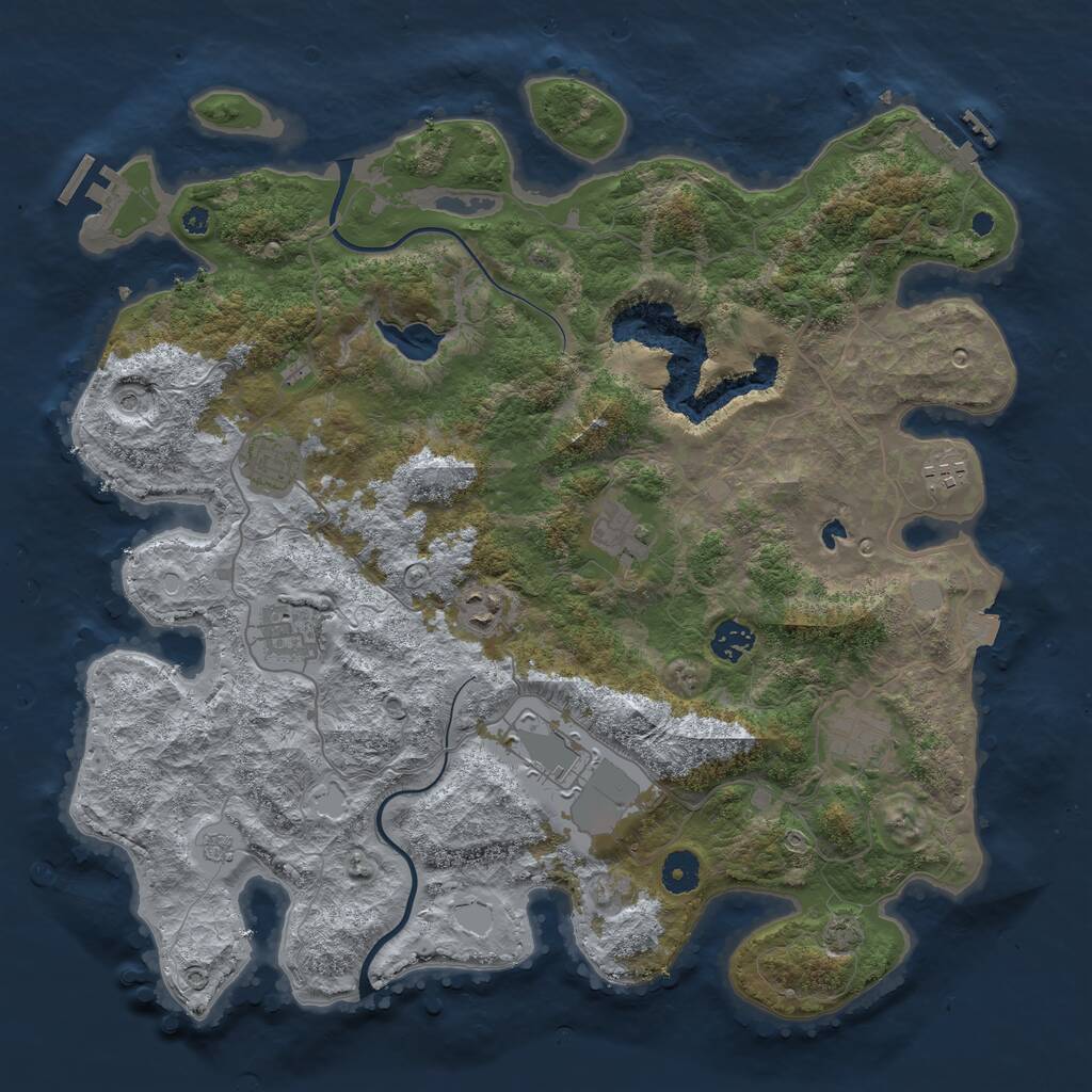 Rust Map: Procedural Map, Size: 4000, Seed: 1554839752, 14 Monuments