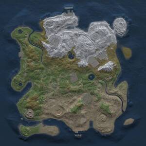 Thumbnail Rust Map: Procedural Map, Size: 3500, Seed: 1009179488, 14 Monuments