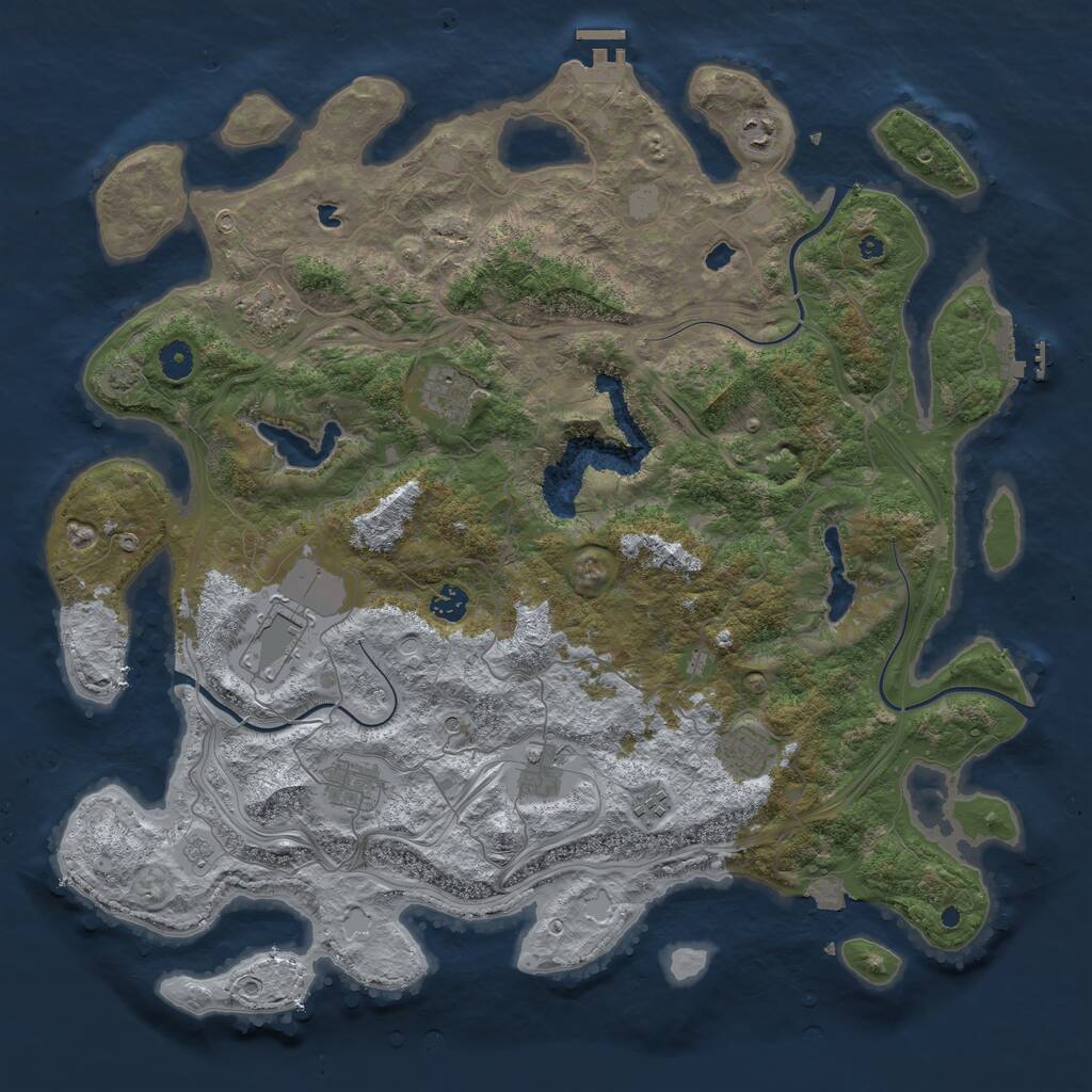 Rust Map: Procedural Map, Size: 4500, Seed: 2099226073, 15 Monuments