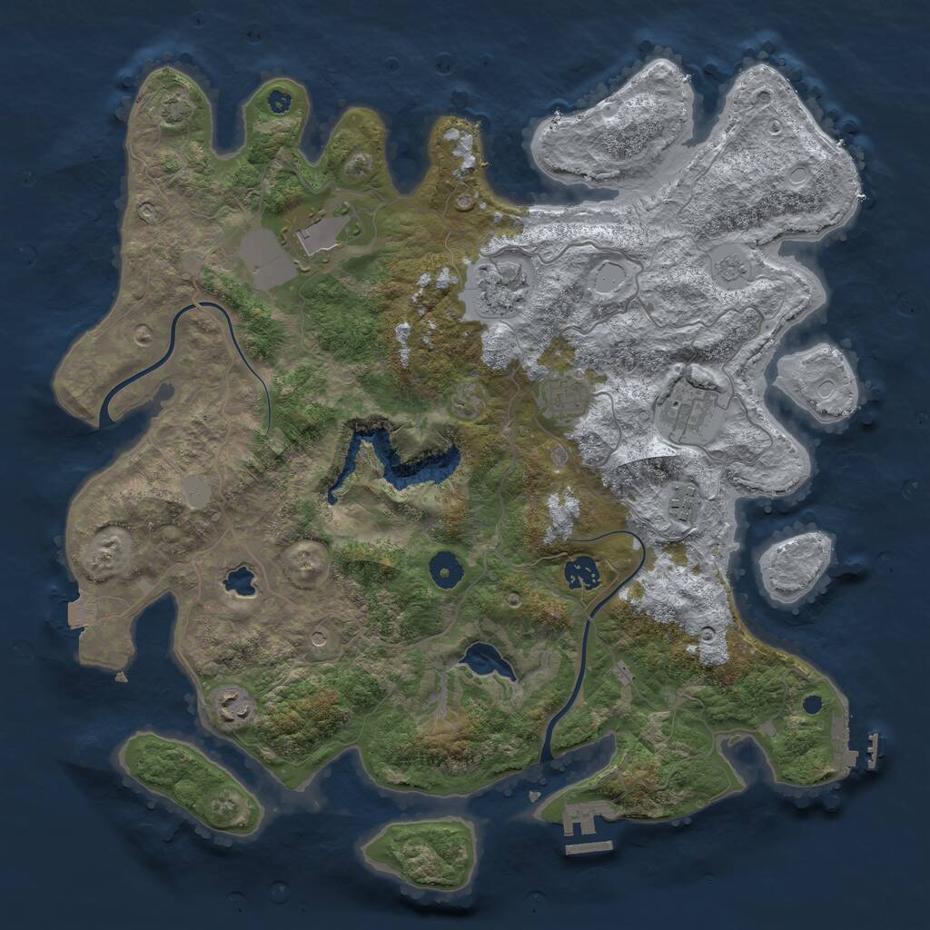Rust Map: Procedural Map, Size: 4000, Seed: 35589436, 13 Monuments