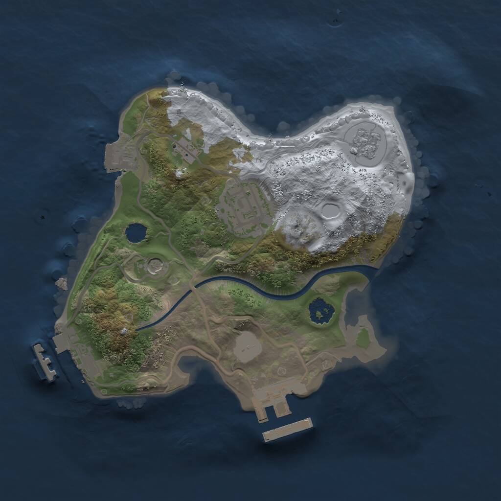 Rust Map: Procedural Map, Size: 2000, Seed: 393683778, 6 Monuments