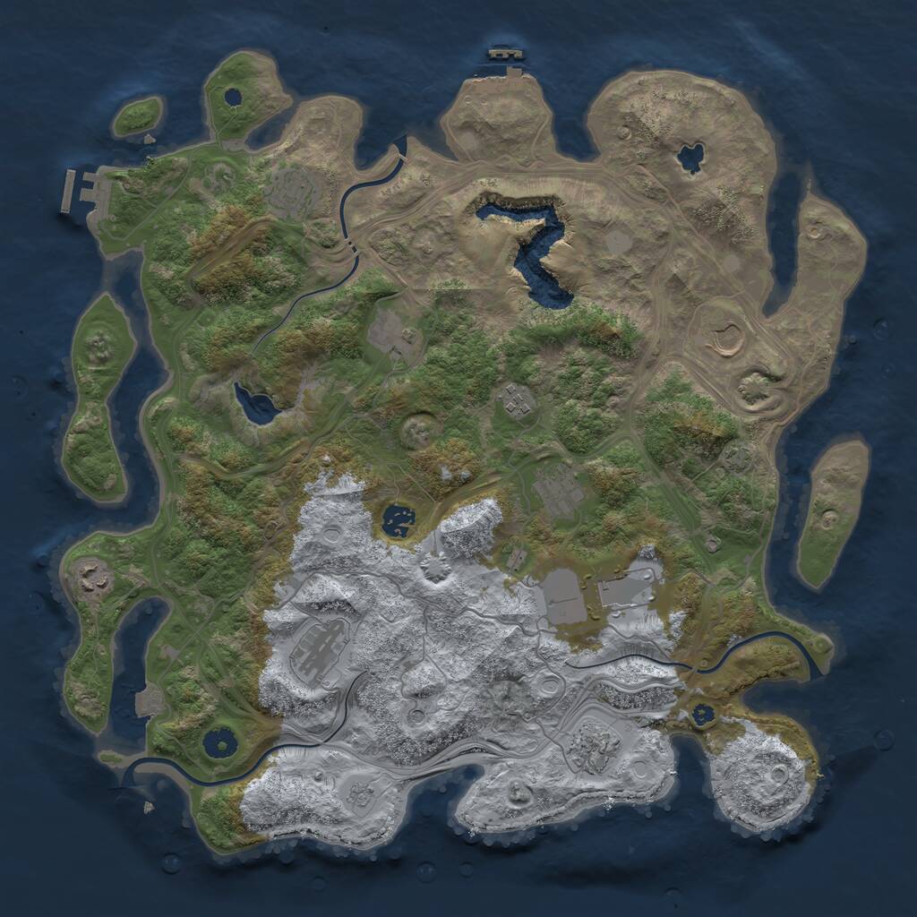 Rust Map: Procedural Map, Size: 4250, Seed: 888888, 16 Monuments