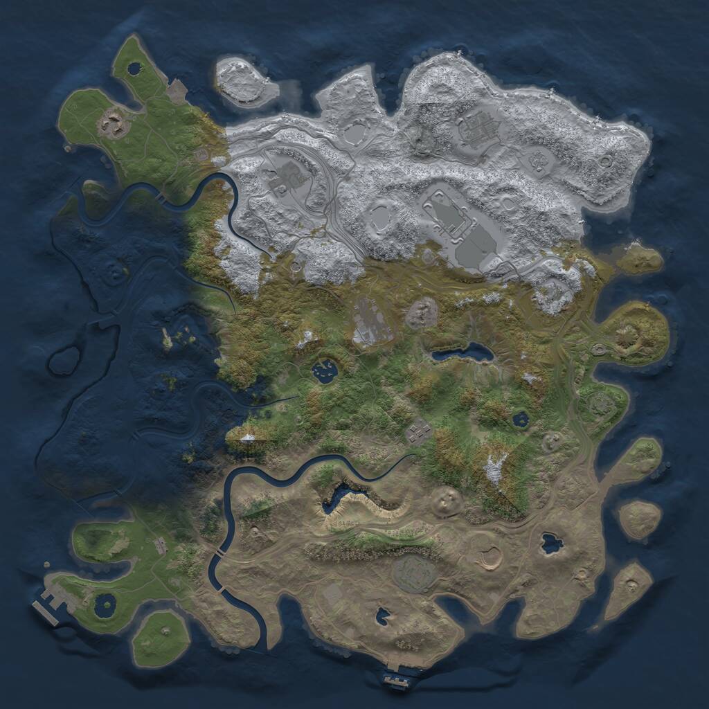 Rust Map: Procedural Map, Size: 4500, Seed: 469701655, 16 Monuments