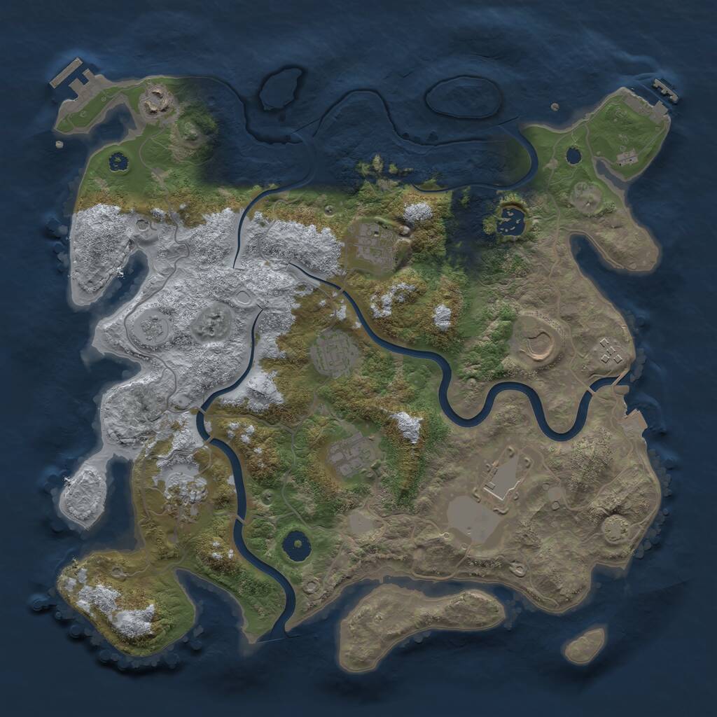 Rust Map: Procedural Map, Size: 3750, Seed: 1363778425, 15 Monuments