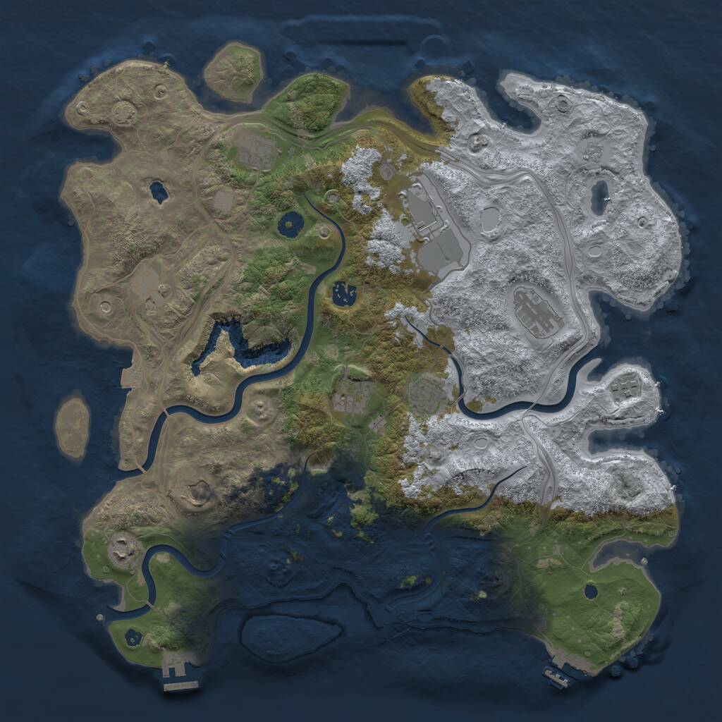 Rust Map: Procedural Map, Size: 4250, Seed: 782111510, 16 Monuments