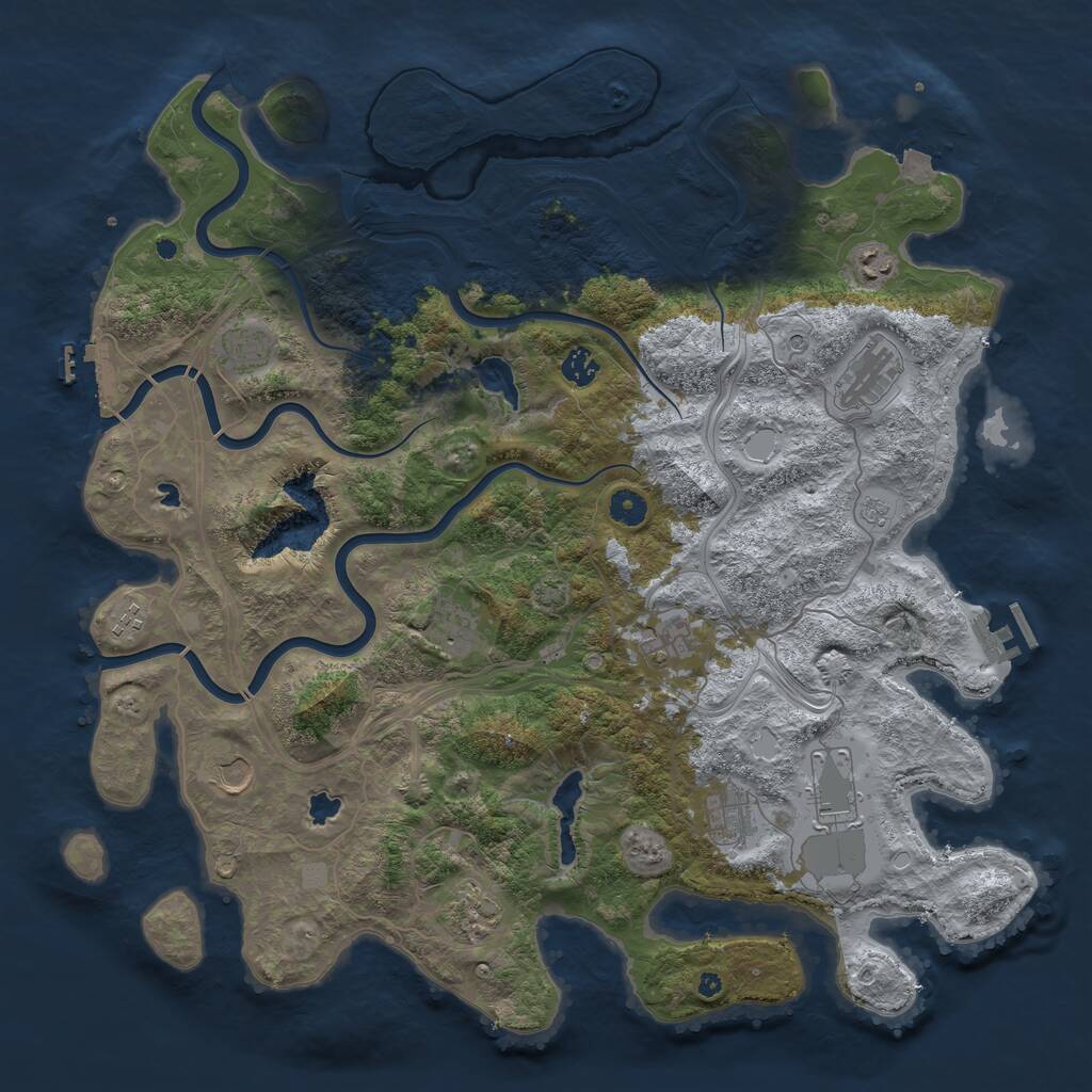 Rust Map: Procedural Map, Size: 4500, Seed: 62497546, 17 Monuments