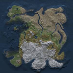 Thumbnail Rust Map: Procedural Map, Size: 3500, Seed: 50009501, 14 Monuments