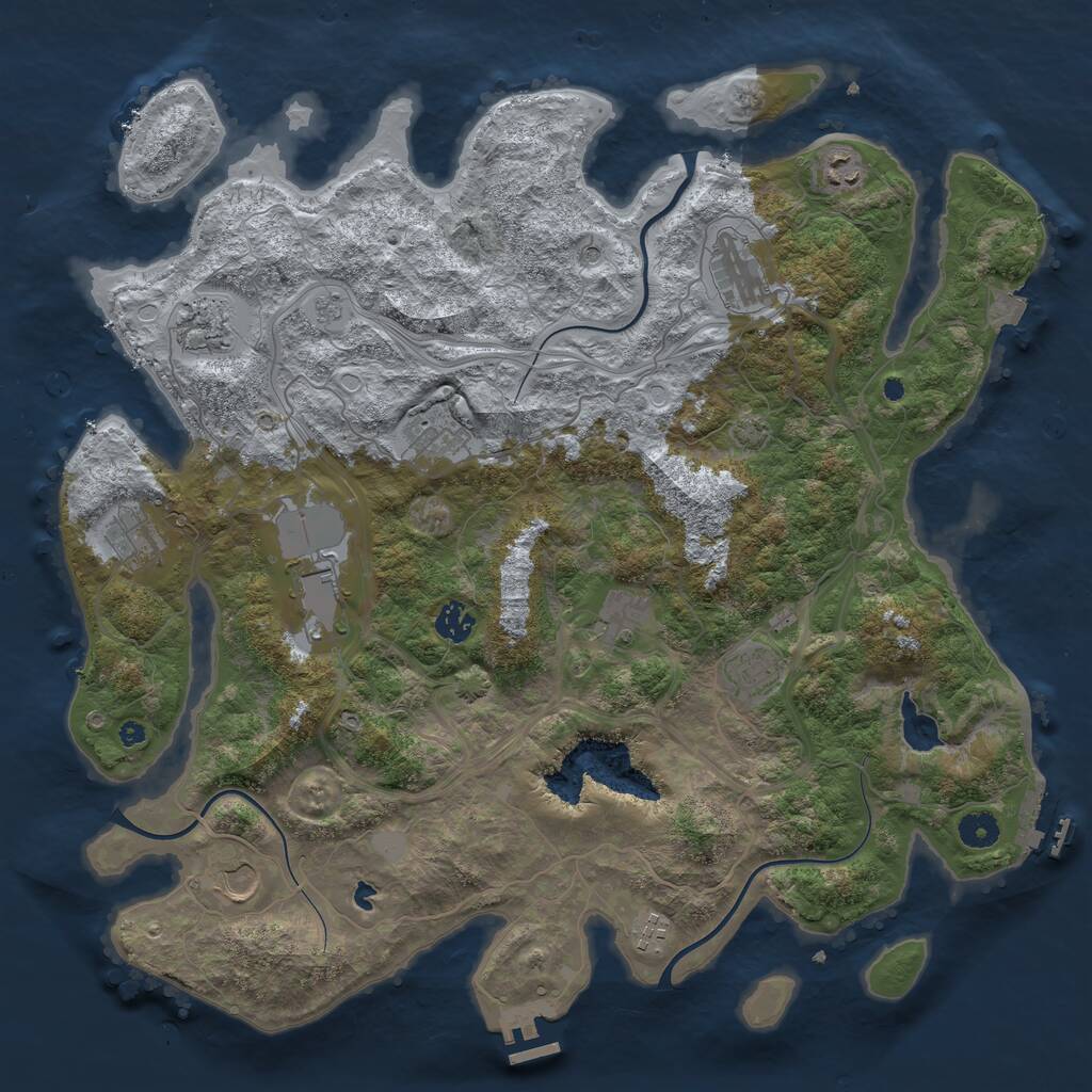 Rust Map: Procedural Map, Size: 4250, Seed: 686208819, 17 Monuments