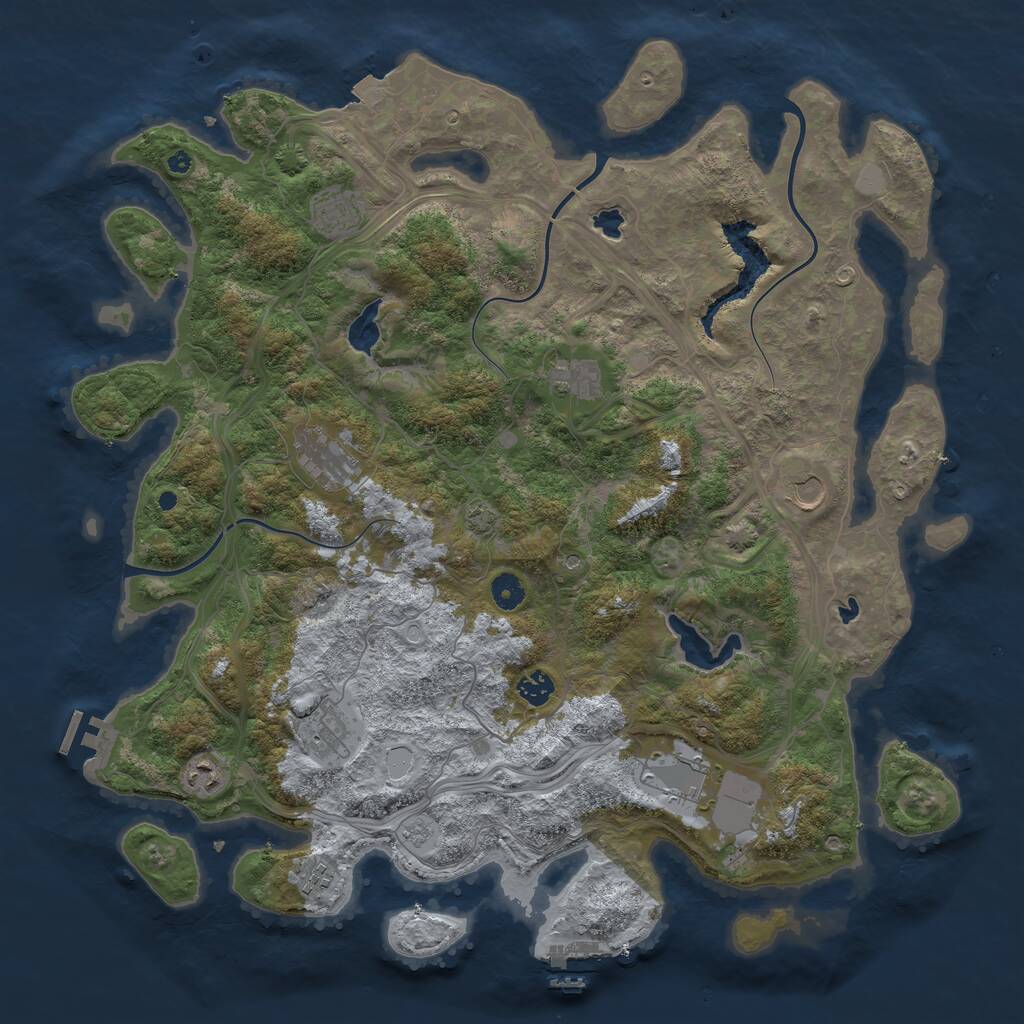 Rust Map: Procedural Map, Size: 4500, Seed: 219307490, 15 Monuments