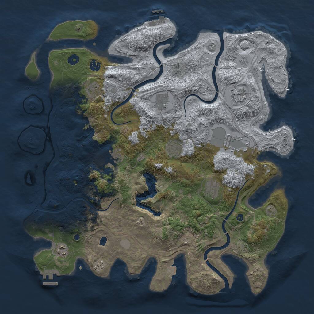 Rust Map: Procedural Map, Size: 4250, Seed: 1744768147, 16 Monuments