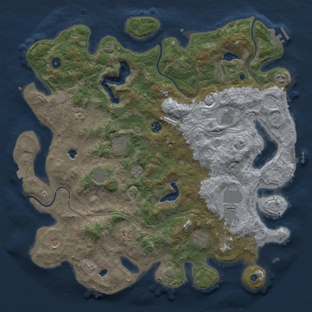 Rust Map: Procedural Map, Size: 4500, Seed: 231235790, 16 Monuments