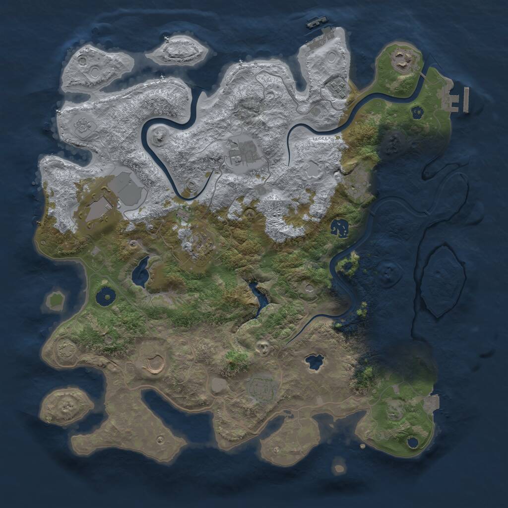 Rust Map: Procedural Map, Size: 4000, Seed: 1920683, 15 Monuments