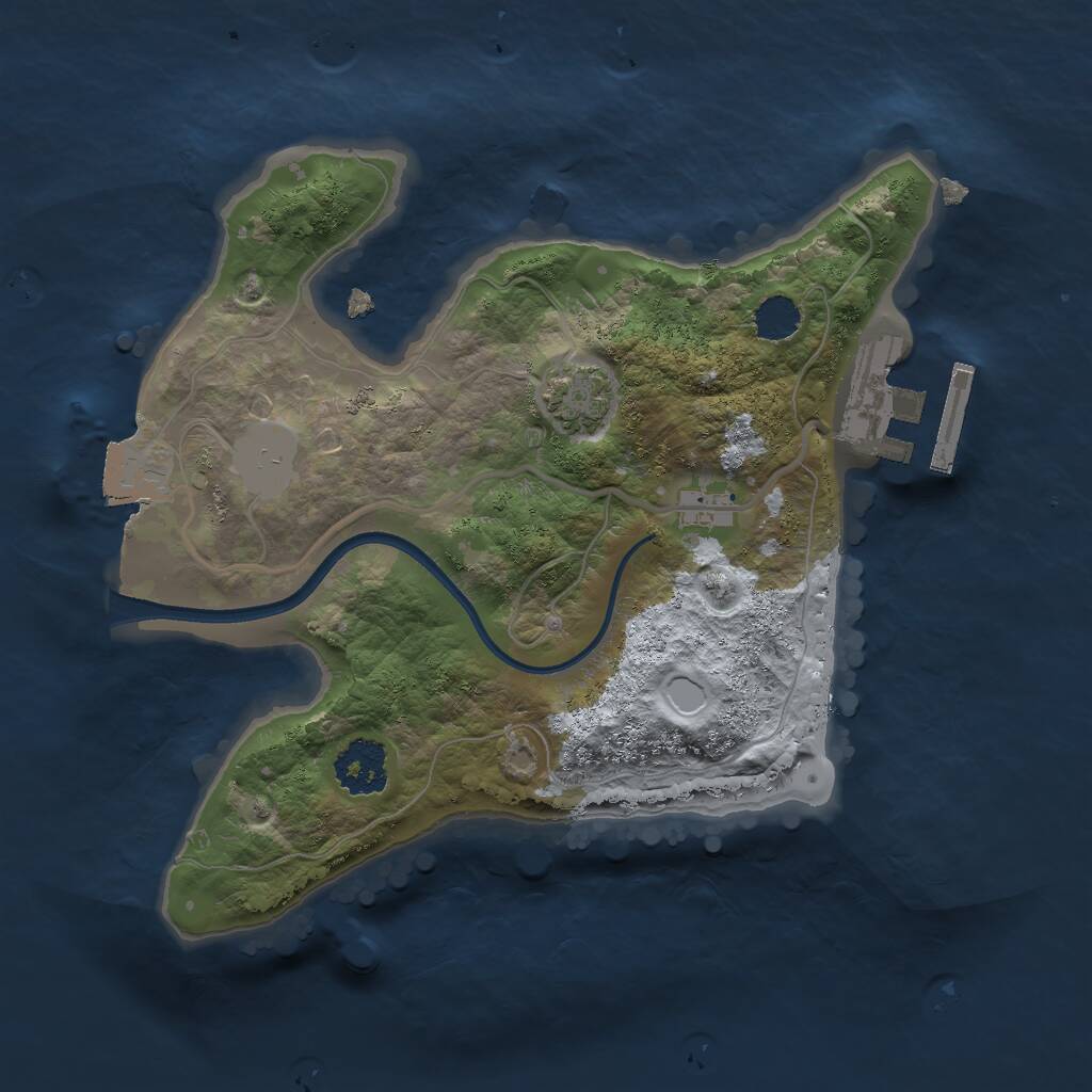 Rust Map: Procedural Map, Size: 2000, Seed: 1446474366, 3 Monuments